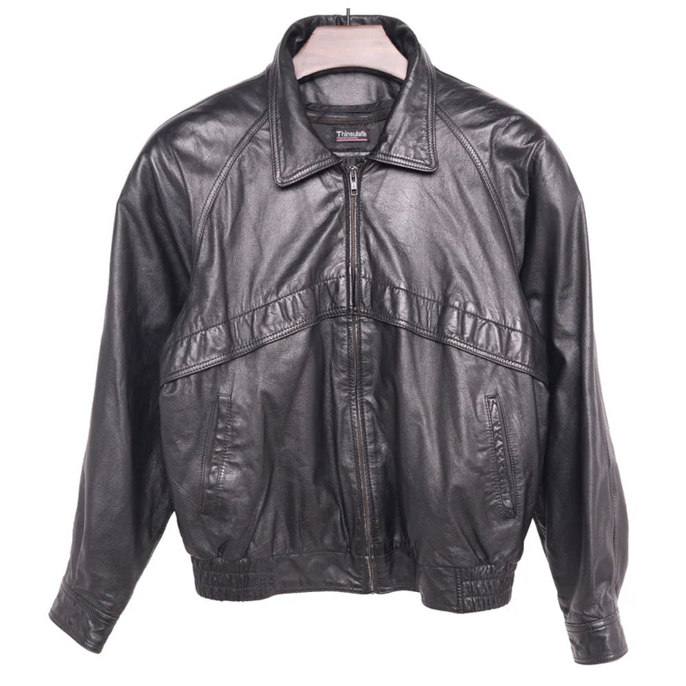 1980s Leather Bomber Jacket Men