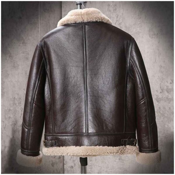 Men’s Shearling Sheepskin Leather Coat B3 Bomber Retro Aviator Jacket