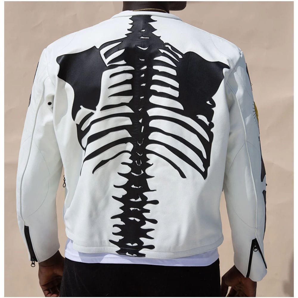 FG X Vanson Leathers Skeleton Jacket White