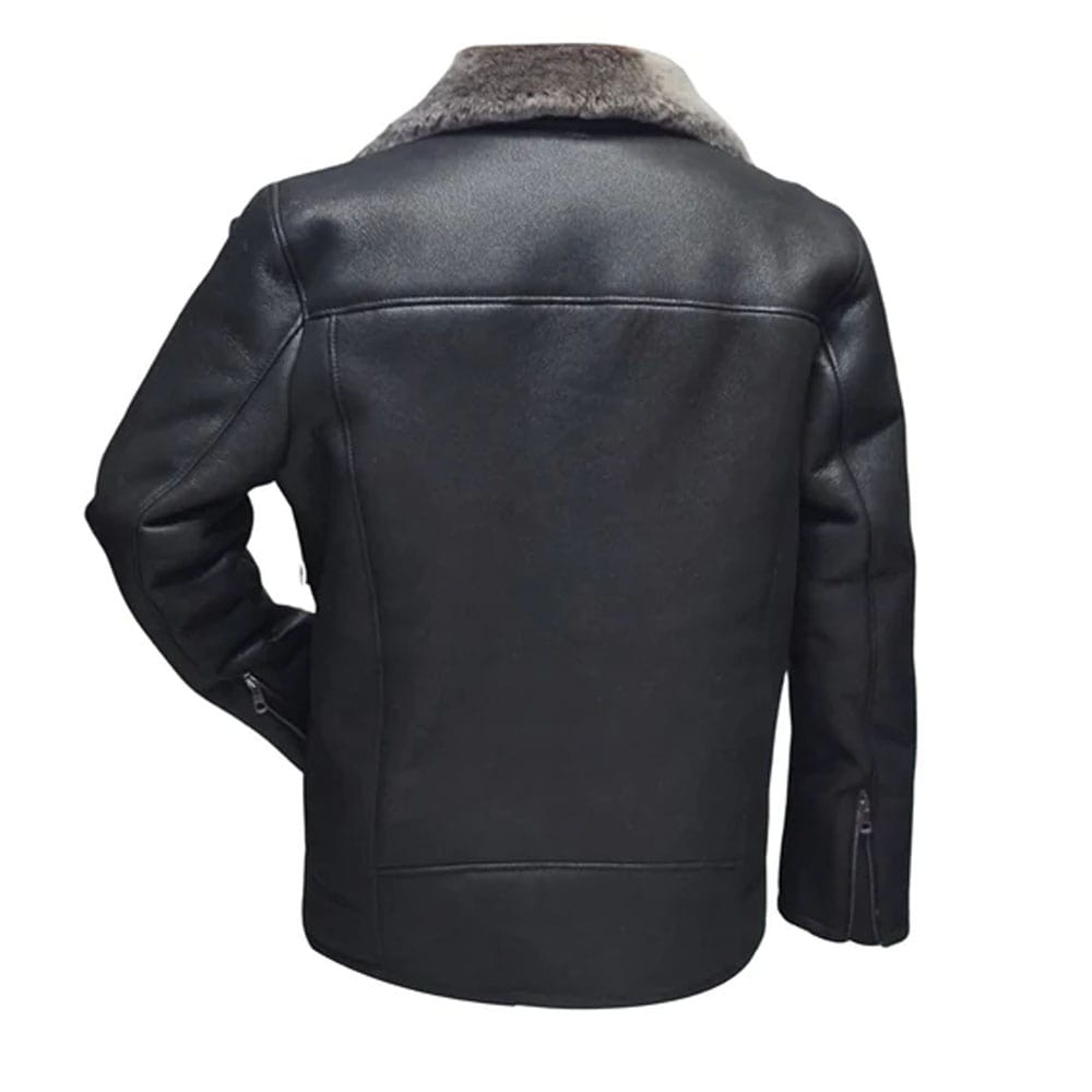 Drake’s Black Shearling Car coat