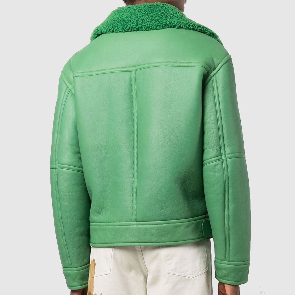 Ambush Shearling Aviator Jacket Fern Green