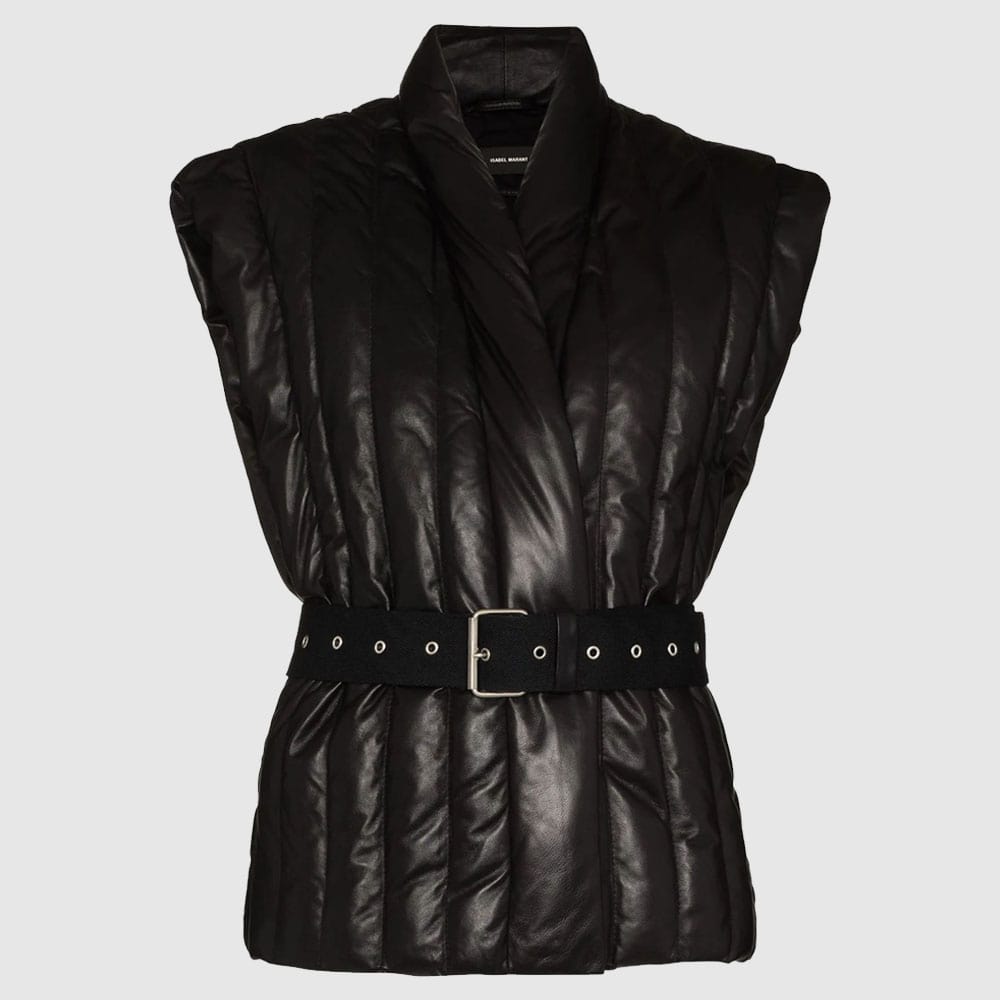 Ajali belted sleeveless jacket