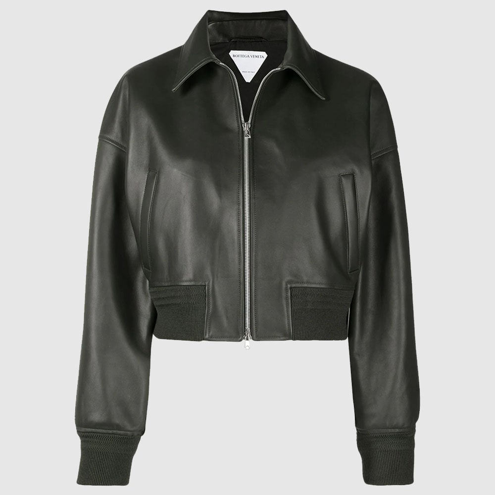 Bottega Veneta leather bomber-style jacket