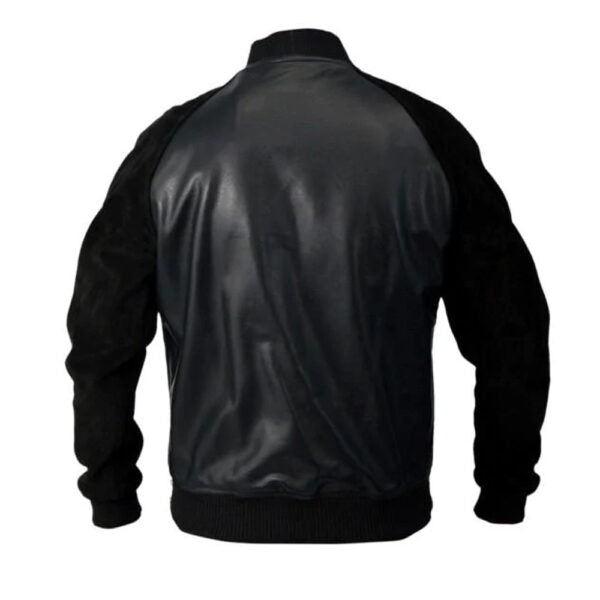 Andrew Garfield Black Leather Jacket With Suede
