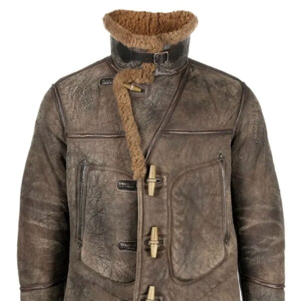 Military Aviator winter Bomber Leather Jacket