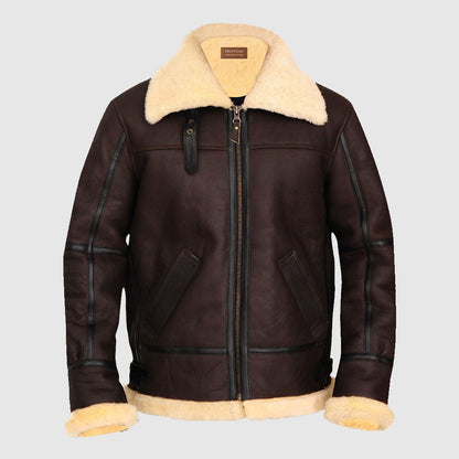 B3 Bomber Aviator Shearling Leather Jacket