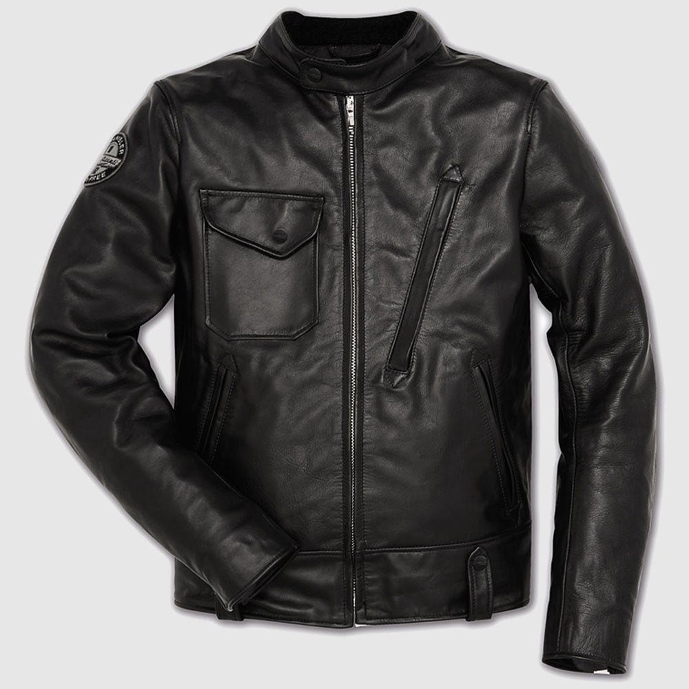 Black Café Racer Leather jacket