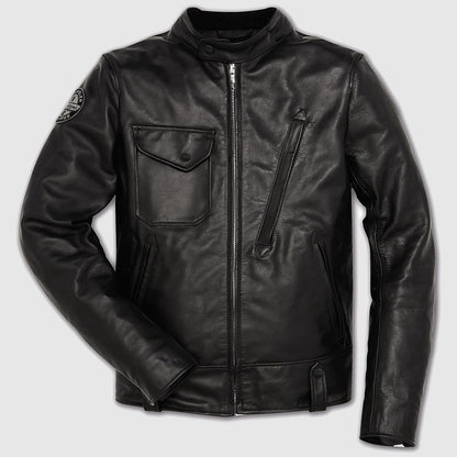 Black Café Racer Leather jacket