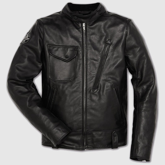 Black Café Racer Leather jacket