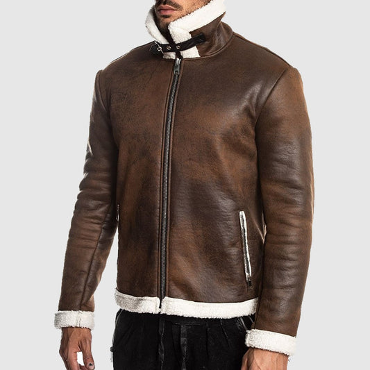 Alberto Mens Brown Aviator Jacket