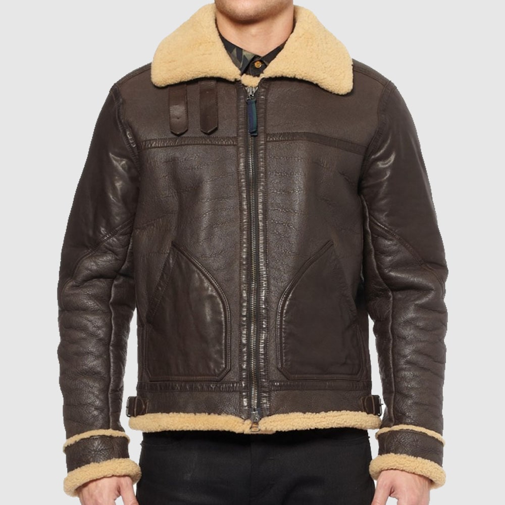 Men’s RAF Black B3 Sheepskin Shearling Aviator Jacket