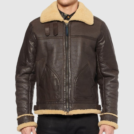 Men’s RAF Black B3 Sheepskin Shearling Aviator Jacket
