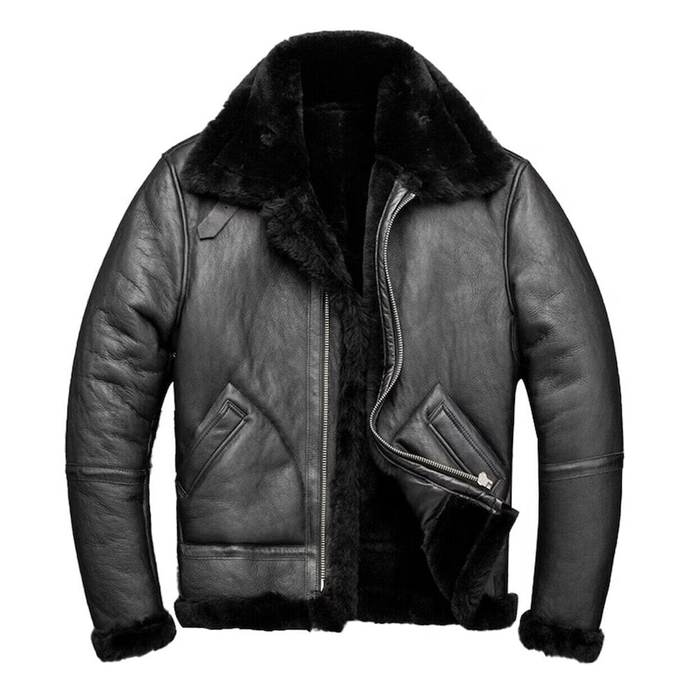 BLACK B3 Bomber RAF Aviator Jacket