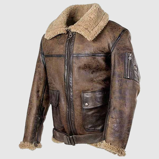 Arnold Schwarzenegger Aviator B-6 Jacket Sheepskin Jacket