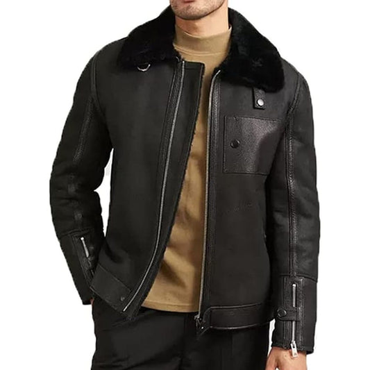 Black Winter Thick Warm Flight Jacket