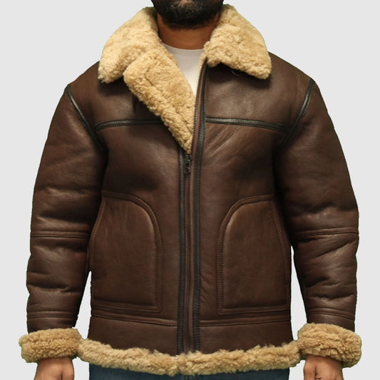 Men’s pilot aviator B3 sheepskin WW2 flying jacket
