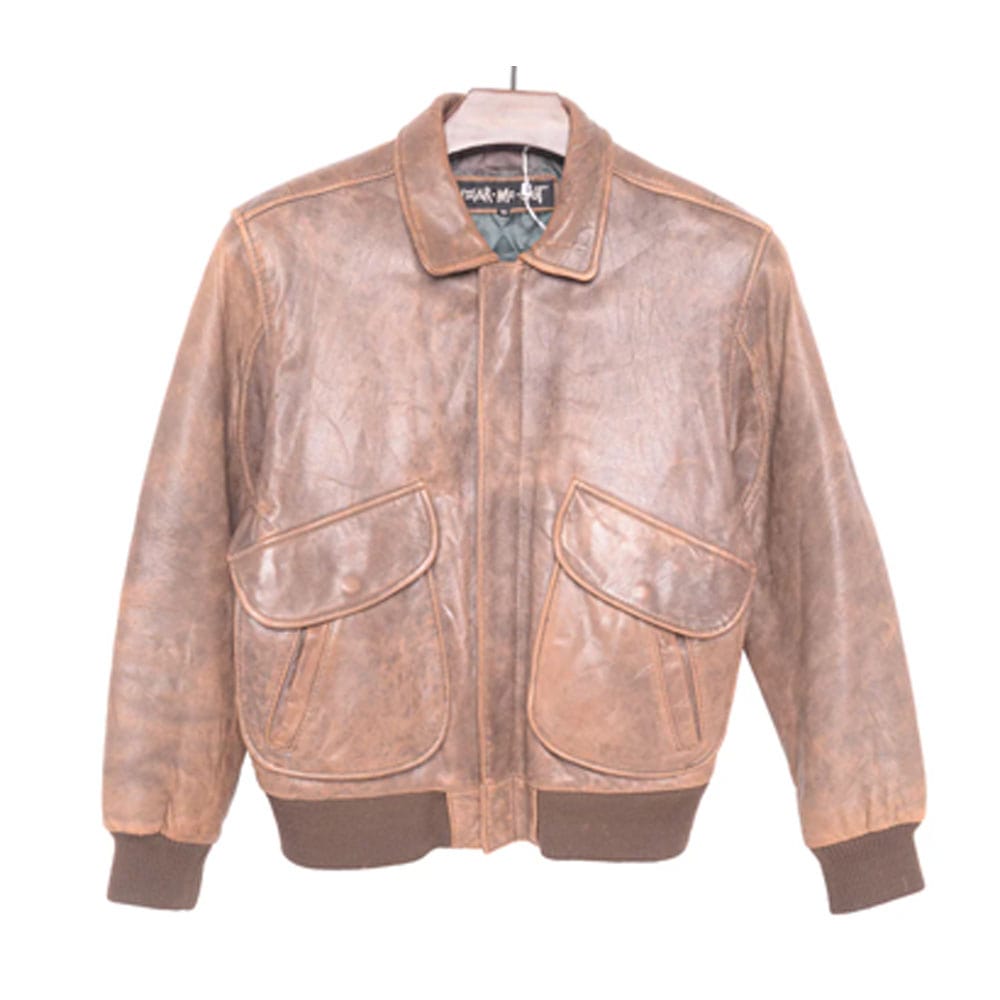 1980s Faded Leather Bomber Jacket