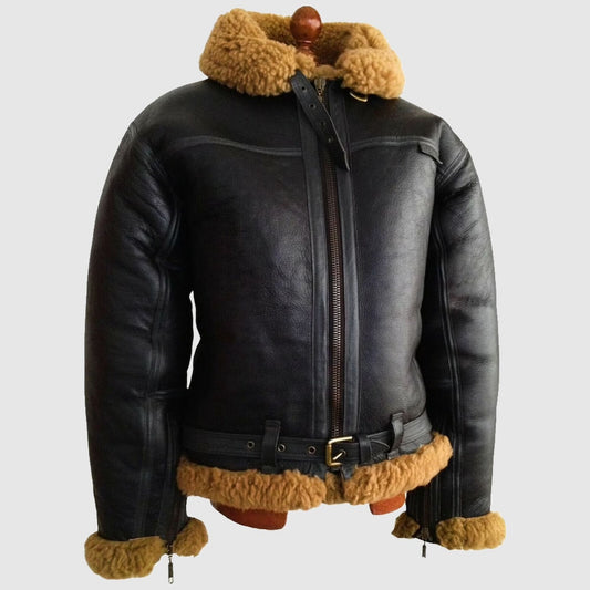 Brown RAF Aviator Flying Bomber Leather Jacket