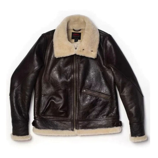 Aviator B-3 Shearling Jacket Brown