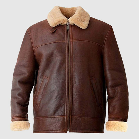 Andrews Mens Brown Aviator Jacket