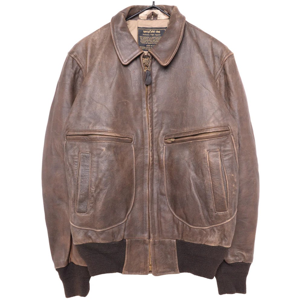 1980s Brown Leather Bomber Jacket USA