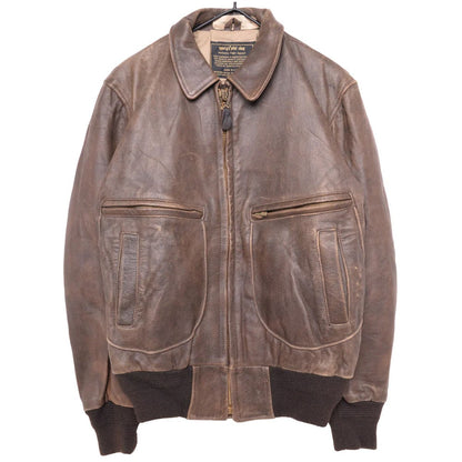 1980s Brown Leather Bomber Jacket USA