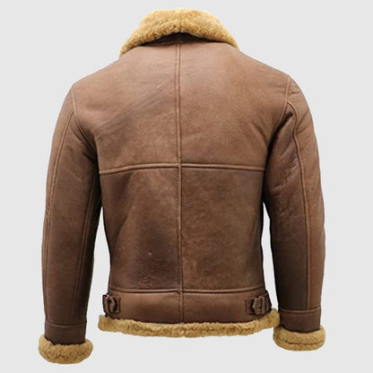 Men’s Brown B3 Shearling Sheepskin Bomber Leather jacket