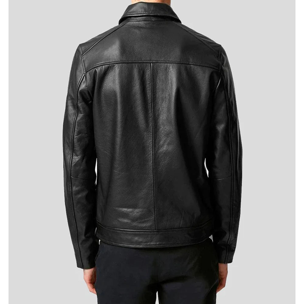 Benn Black Motorcycle Leather Jacket