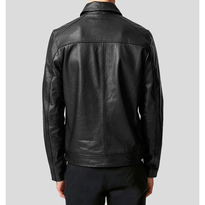 Benn Black Motorcycle Leather Jacket