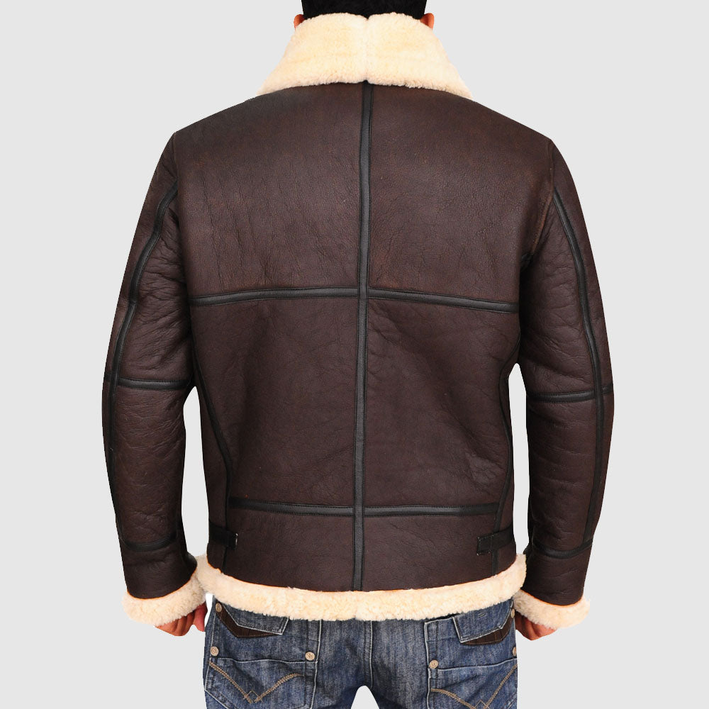 B3 Bomber Aviator Shearling Leather Jacket