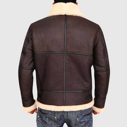 B3 Bomber Aviator Shearling Leather Jacket