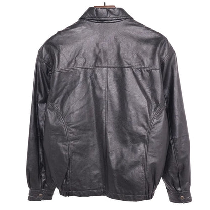 1990s Leather Bomber Jacket Black