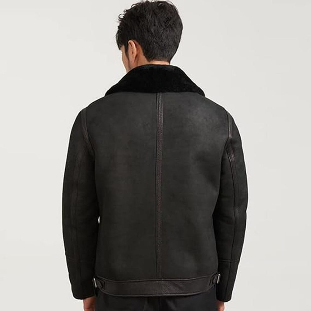 Black Winter Thick Warm Flight Jacket