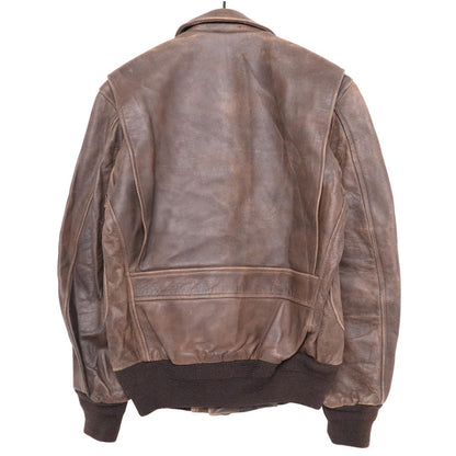 1980s Brown Leather Bomber Jacket USA