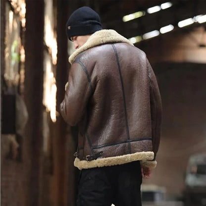 Best Mens B3 Flight Aviator Shearling Sheepskin Leather Jacket