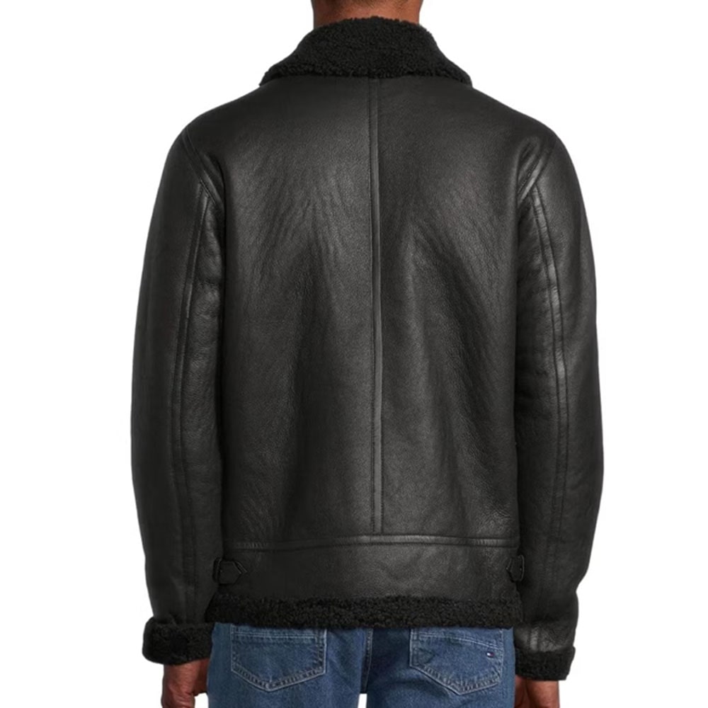 B3 Aviator Real Shearling Bomber Leather Jacket