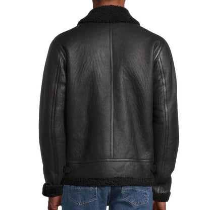 B3 Aviator Real Shearling Bomber Leather Jacket