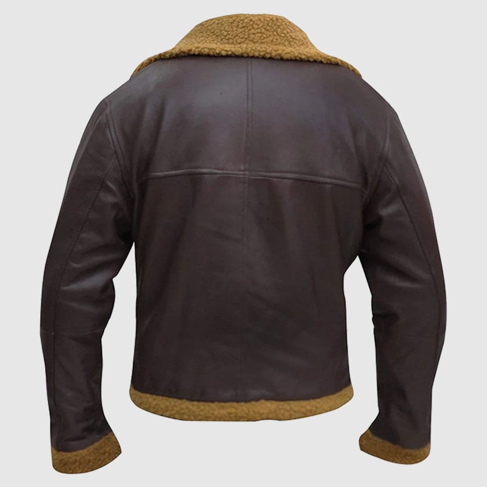 B3 Men Flying Aviator Winter Shearling Fur Pilot Sheepskin Bomber Leather Jacket