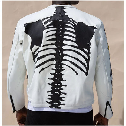 FG X Vanson Leathers Skeleton Jacket White