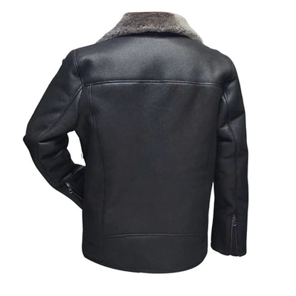 Drake’s Black Shearling Car coat