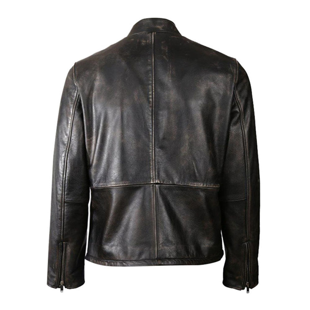 Justin Theroux Vintage Black Leather Jacket
