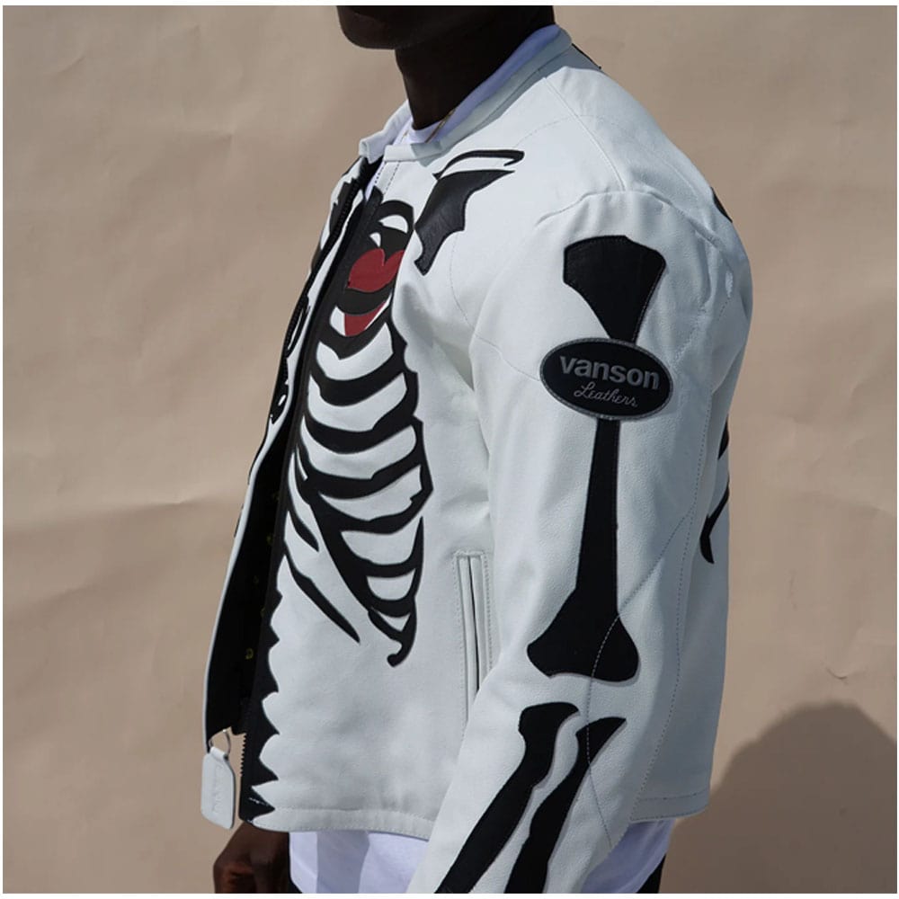 FG X Vanson Leathers Skeleton Jacket White
