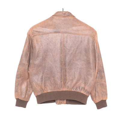 1980s Faded Leather Bomber Jacket