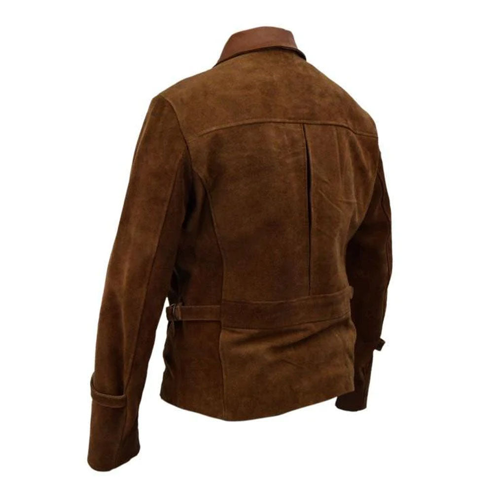 ALLIED BRAD PITT BROWN SUEDE LEATHER JACKET
