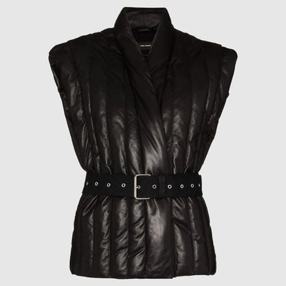 Ajali belted sleeveless jacket