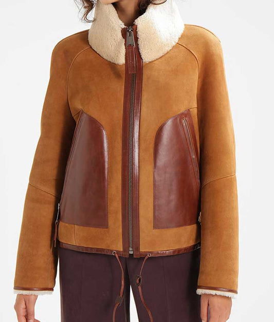 Alicia Brown Suede Leather Jacket