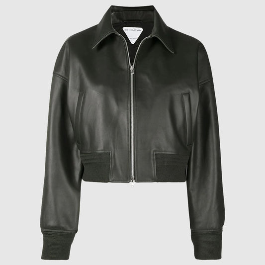 Bottega Veneta leather bomber-style jacket