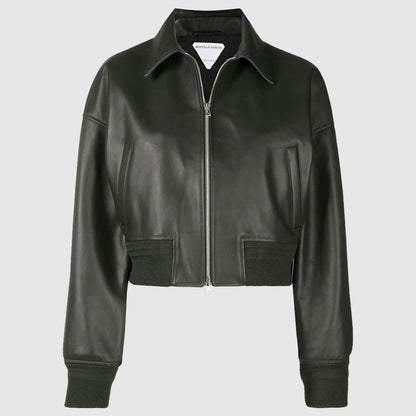 Bottega Veneta leather bomber-style jacket