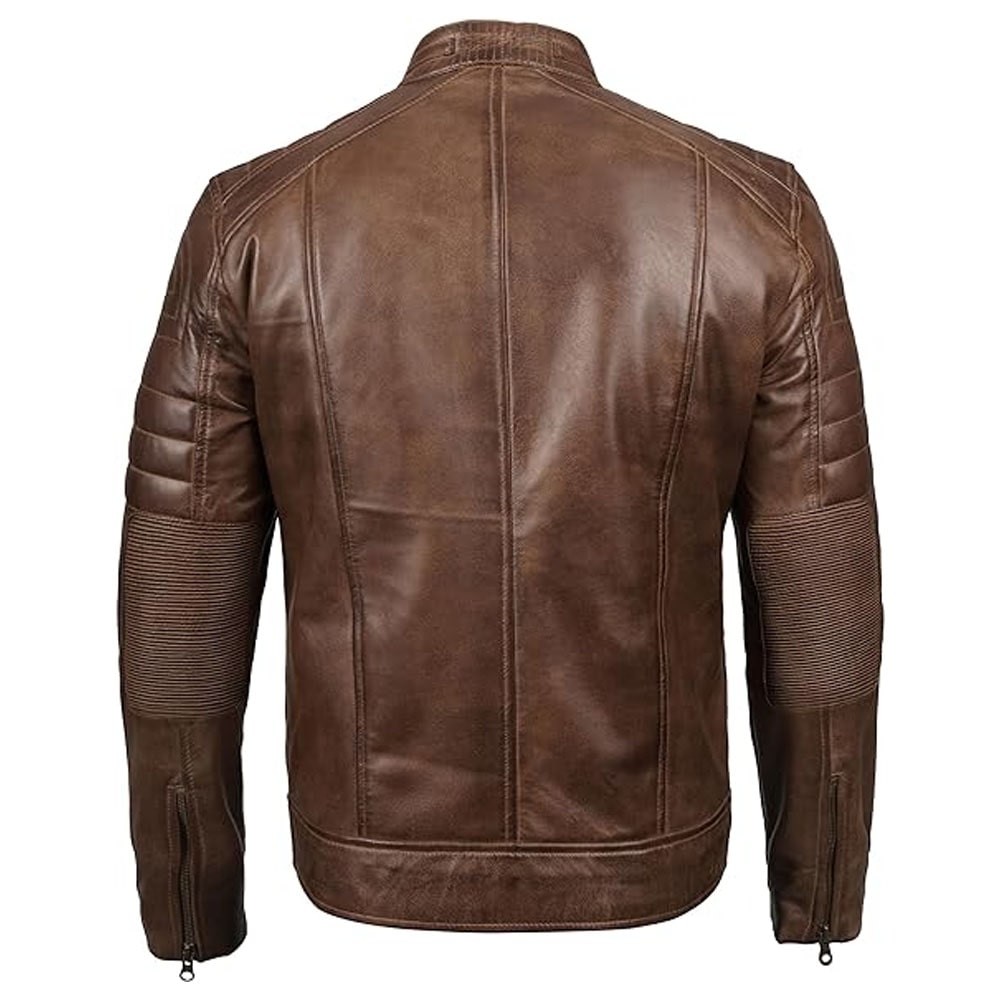 Cafe Racer Leather Jacket Men