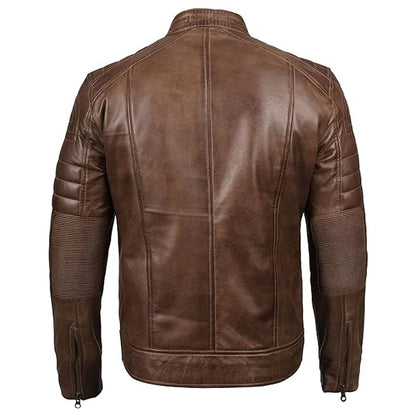 Cafe Racer Leather Jacket Men
